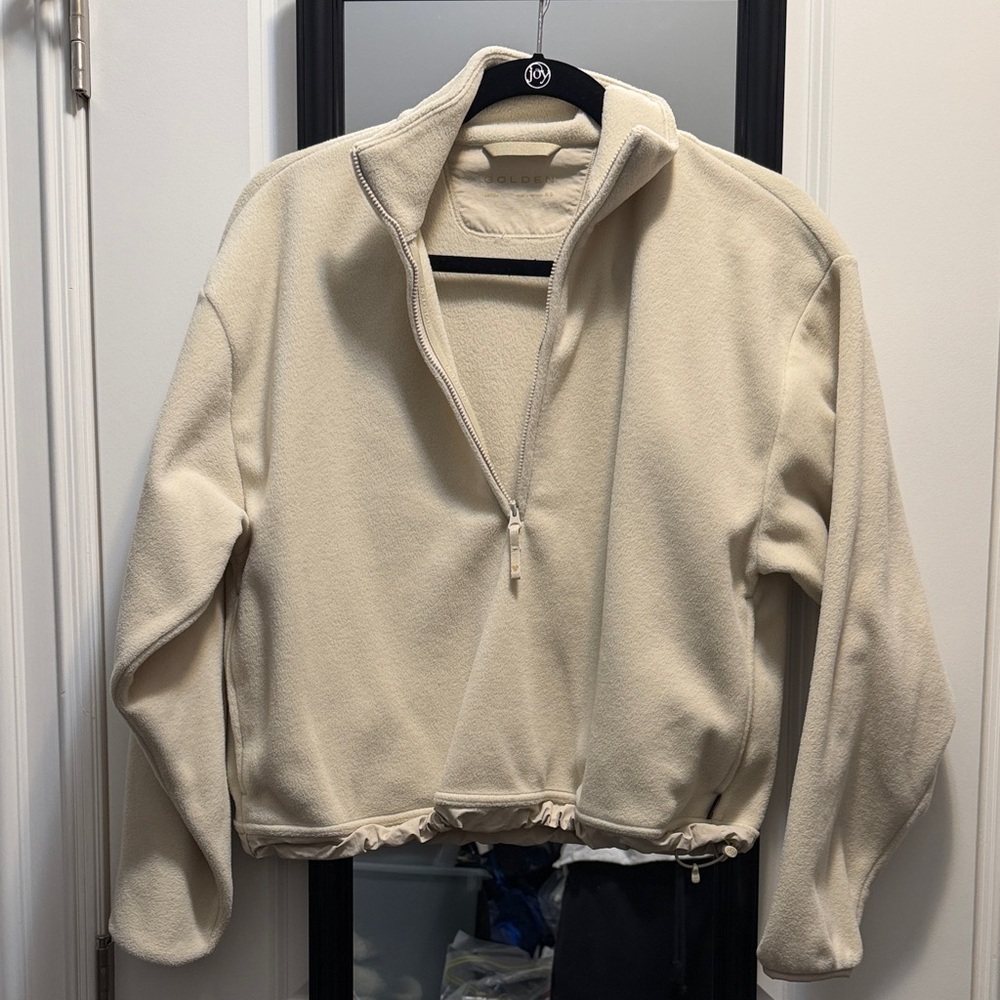 Aritzia Golden polartec fleece zip up top XS